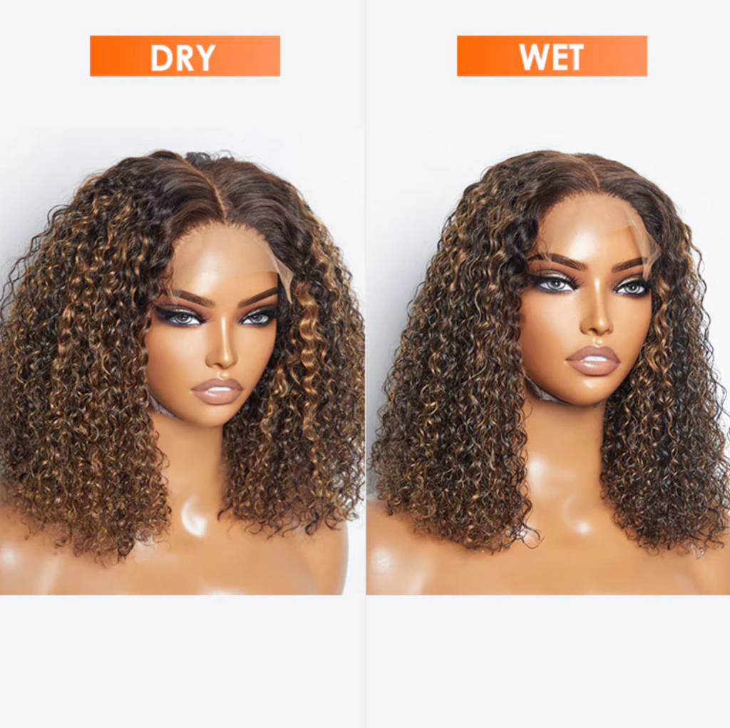 Daisy Lux Beauty™ Premium Quality 150% Density 5x5 "CLOSURE LACE WIG KINKY CURLY BRAZILIAN" Human Virgin Hair