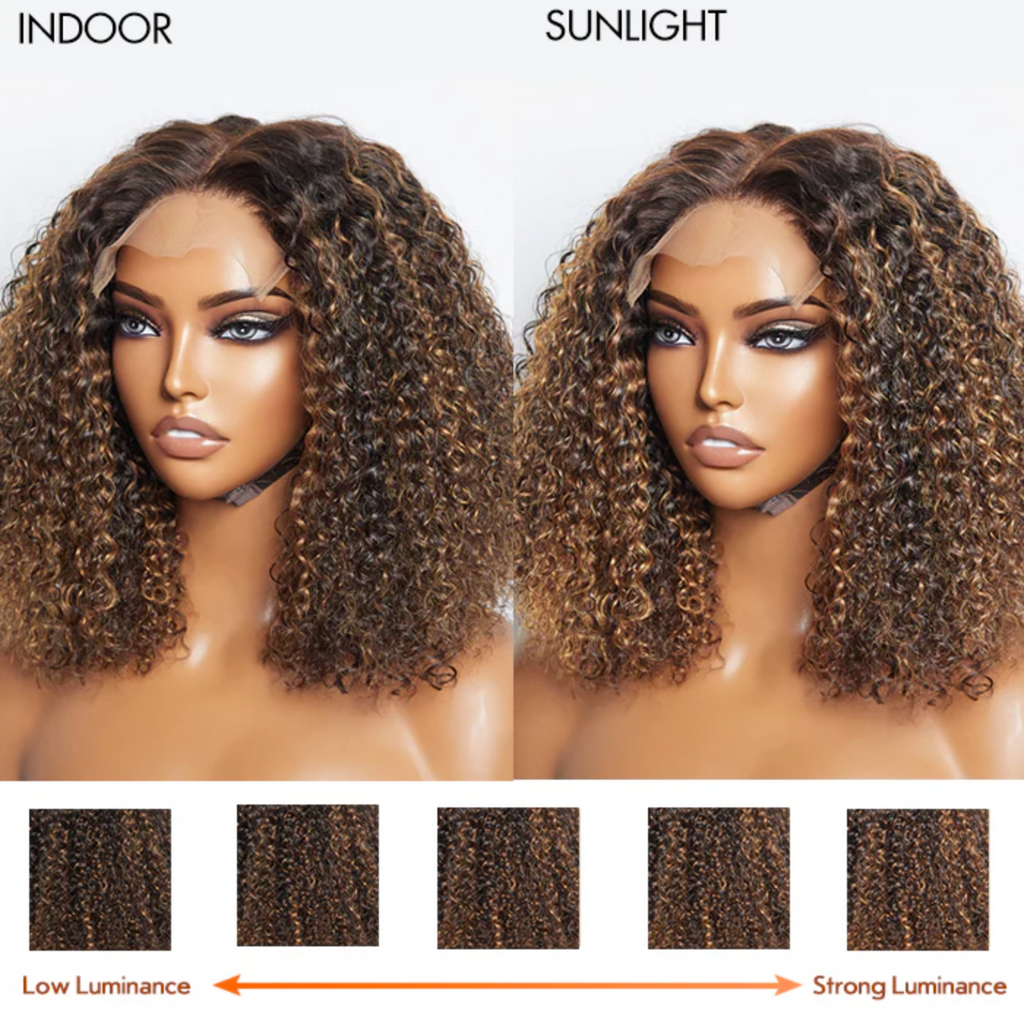 Daisy Lux Beauty™ Premium Quality 150% Density 5x5 "CLOSURE LACE WIG KINKY CURLY BRAZILIAN" Human Virgin Hair