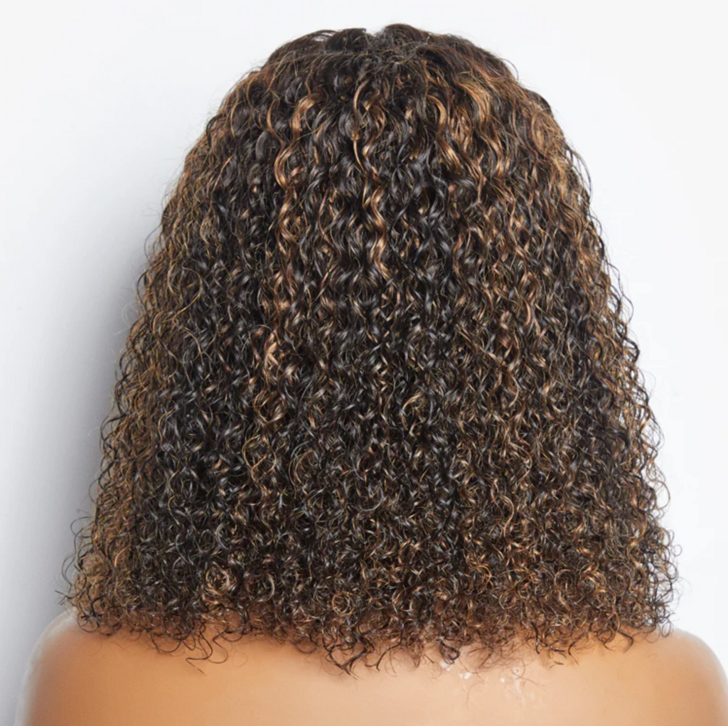 Daisy Lux Beauty™ Premium Quality 150% Density 5x5 "CLOSURE LACE WIG KINKY CURLY BRAZILIAN" Human Virgin Hair