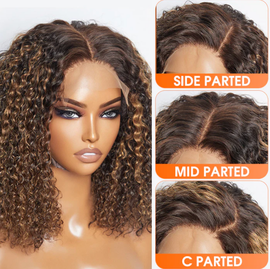 Daisy Lux Beauty™ Premium Quality 150% Density 5x5 "CLOSURE LACE WIG KINKY CURLY BRAZILIAN" Human Virgin Hair