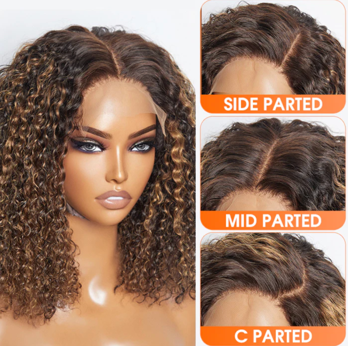 Daisy Lux Beauty™ Premium Quality 150% Density 5x5 "CLOSURE LACE WIG KINKY CURLY BRAZILIAN" Human Virgin Hair