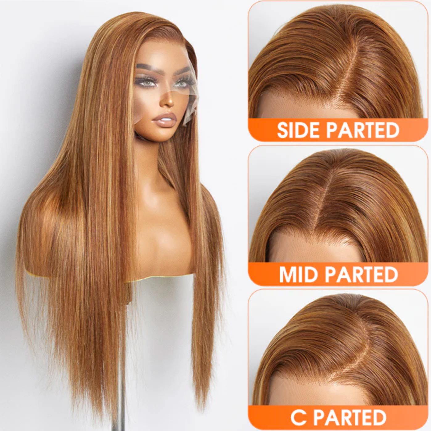 Daisy Lux Beauty™ Premium Quality 150% Density 13x4 "PRE PLUCKED LACE FRONT STRAIGHT" Wig Free Part 100% Human Hair