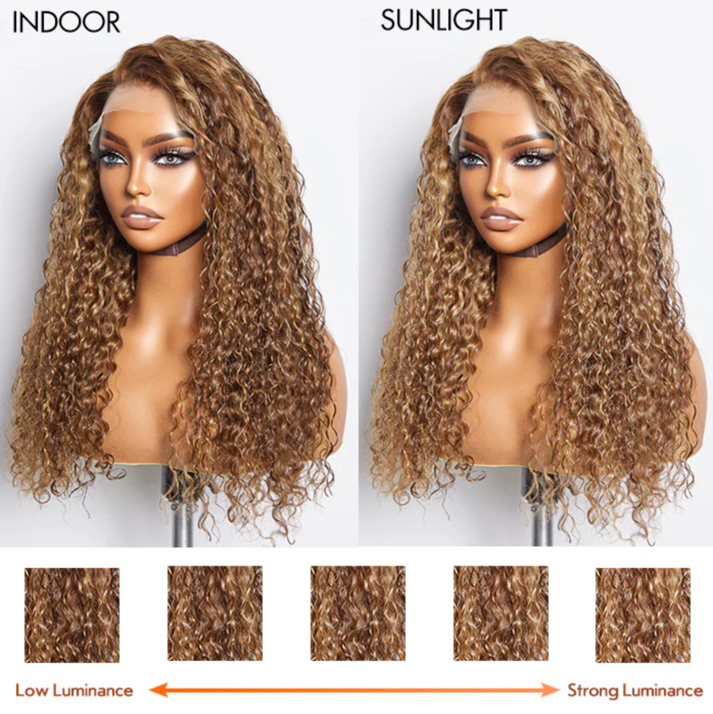 Daisy Lux Beauty™ Premium Quality 150% Density 13x4 "PRE PLUCKED LACE FRONT WATER WAVY" Wig Free Part 100% Human Hair