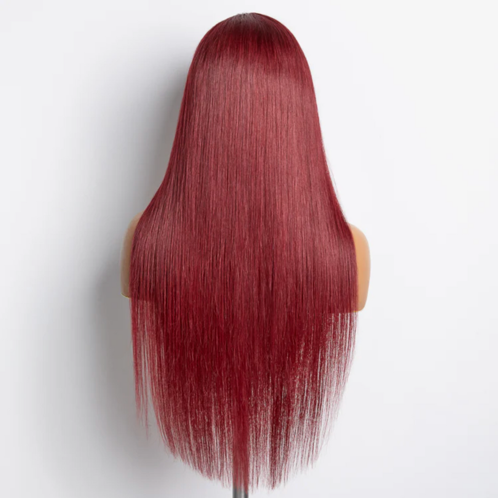 Daisy Lux Beauty™ Premium Quality 150% Density 13x4 "BURGUNDY LACE FRONT STRAIGHT" Wig Pre-Plucked Free Part 100% Human Hair