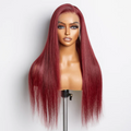 Daisy Lux Beauty™ Premium Quality 150% Density 13x4 "BURGUNDY LACE FRONT STRAIGHT" Wig Pre-Plucked Free Part 100% Human Hair