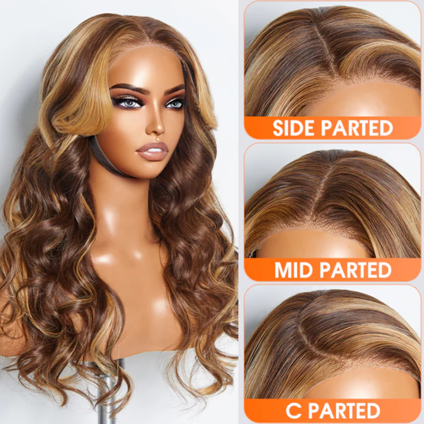 Daisy Lux Beauty™ Premium Quality 150% Density 5x5 BODY "WAVY WEAR & GO GLUELESS #4/27 LACE CLOSURE" Wig-100% Human Hair