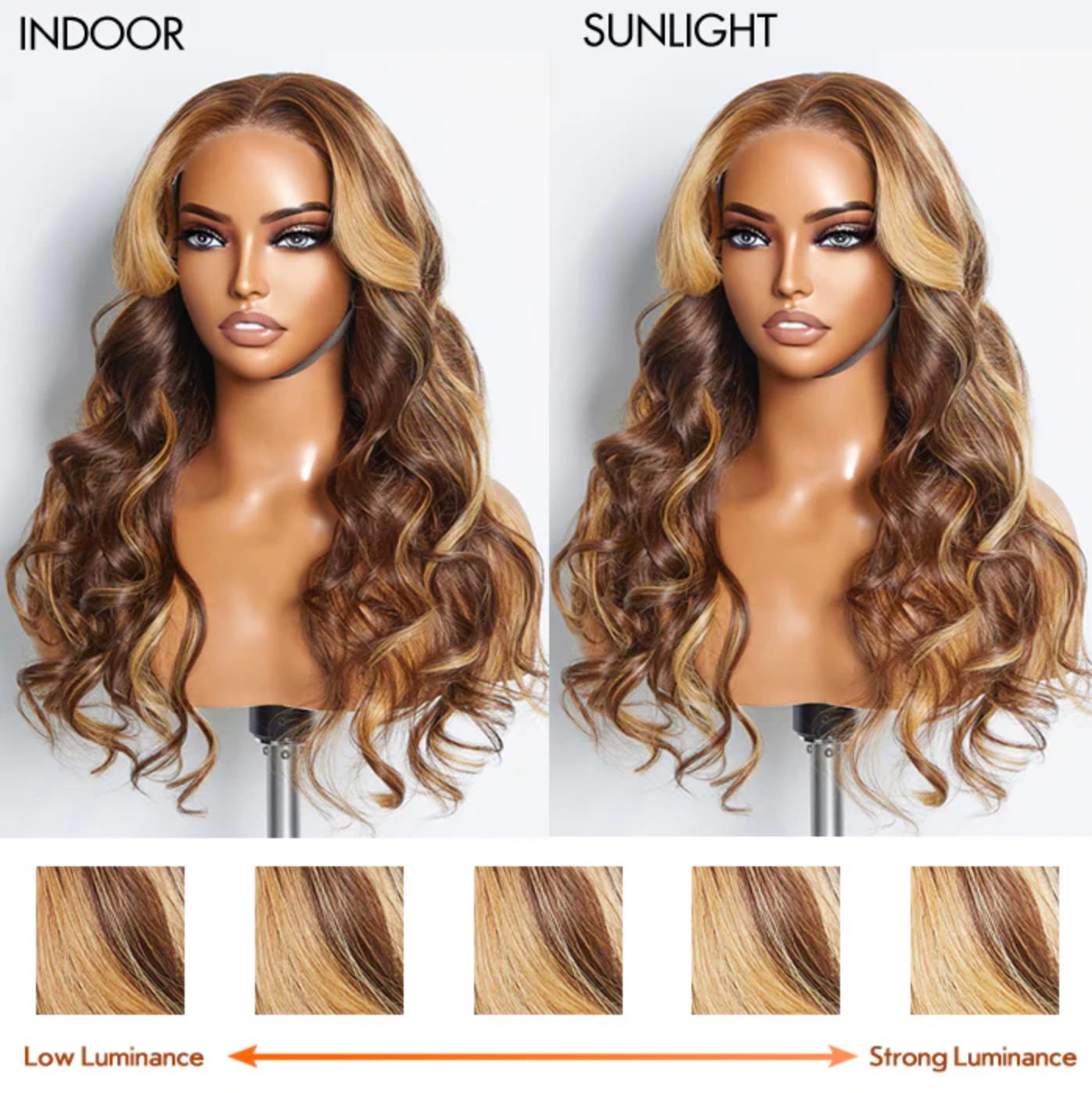 Daisy Lux Beauty™ Premium Quality 150% Density 5x5 BODY "WAVY WEAR & GO GLUELESS #4/27 LACE CLOSURE" Wig-100% Human Hair
